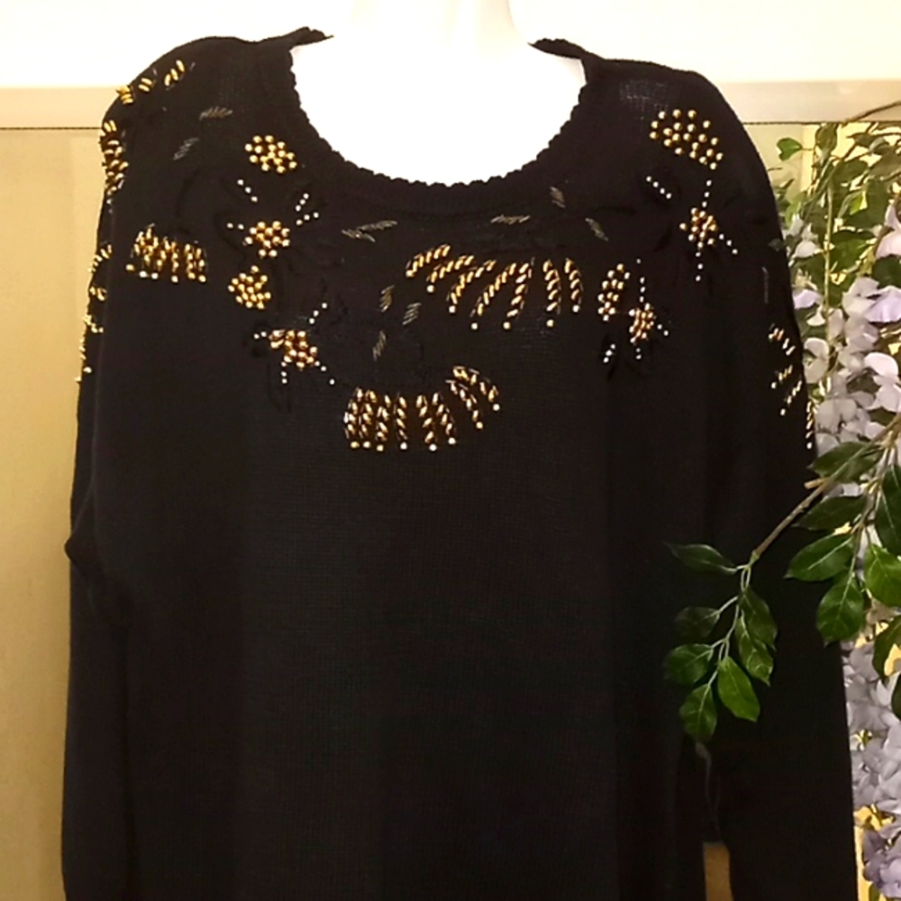 VTG- 90's Chelsea Way by Naomi Bee Embellished Oversized Sweater
